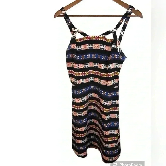 Camilla Tree Women’s Medium Black Multicolor Artsy Boho Abstract Dress - Picture 1 of 6